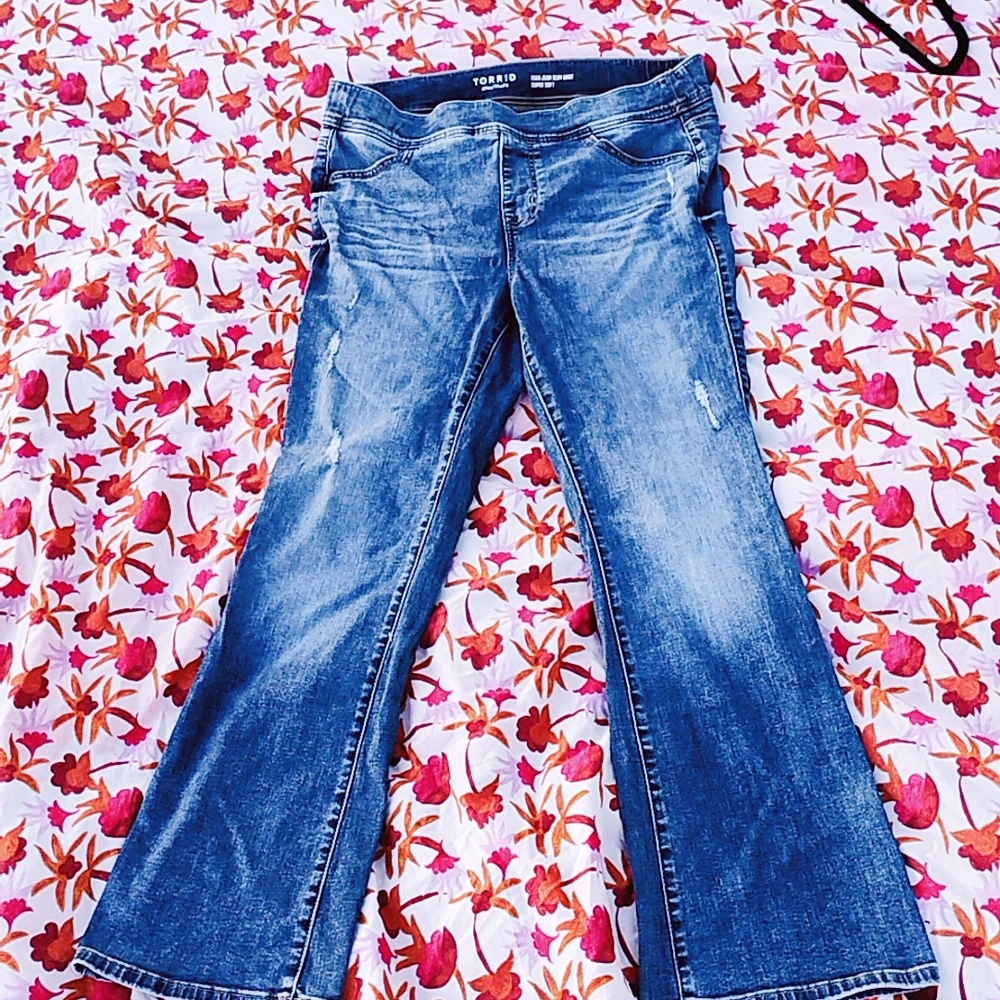 Topshop Blue Flare Wide Leg Jeans